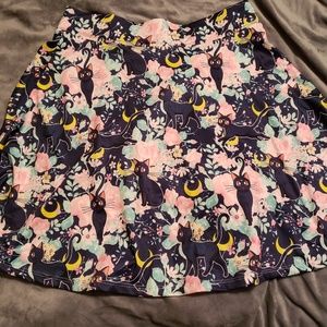 Hot Topic Sailor Moon Luna Floral Skater Skirt